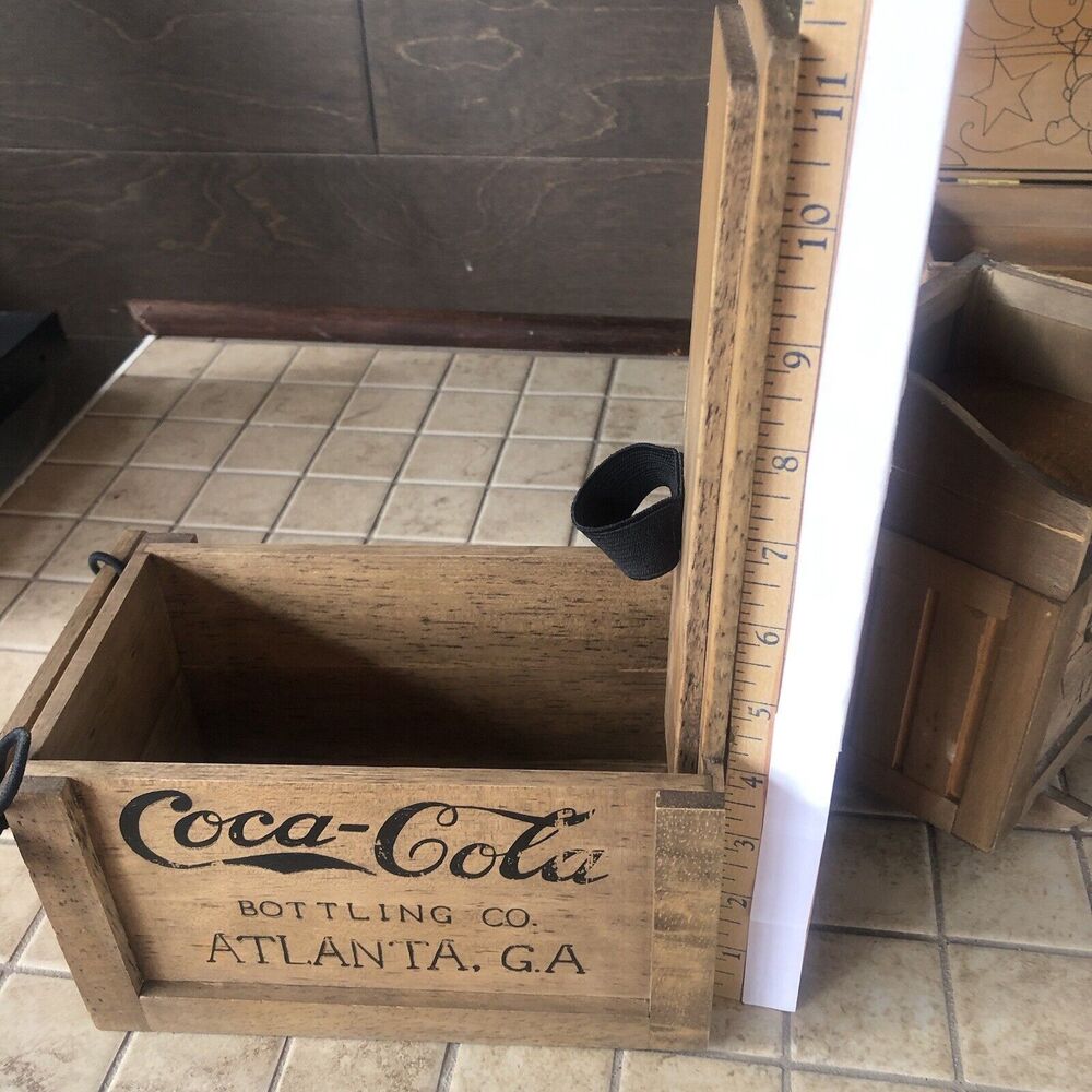Vitange Coca Cola Wood Box coke advertising Bottling Co Atlanta GA -5 P… - Picture 10 of 16